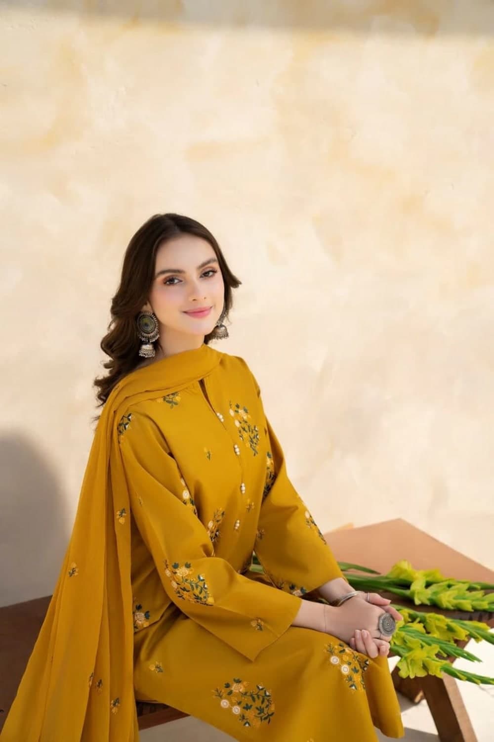 LAZULI (PREMIUM LAWN) Mustard Hill 3 Pieces — image 1 of 6