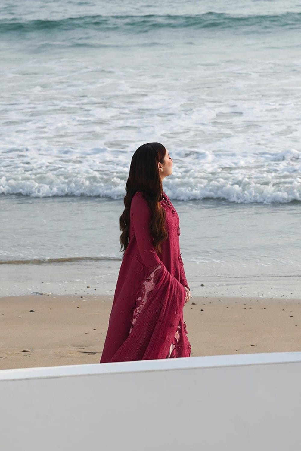 Qalamkar Premium Embroidered Lawn 3 Piece Suit - SA-14 — image 5 of 5