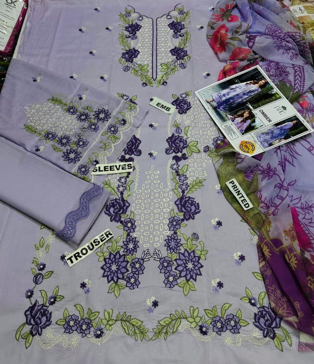 Jade Premium Embroidered Lawn 3 Piece Suit - Ombre 2039 — image 4 of 5